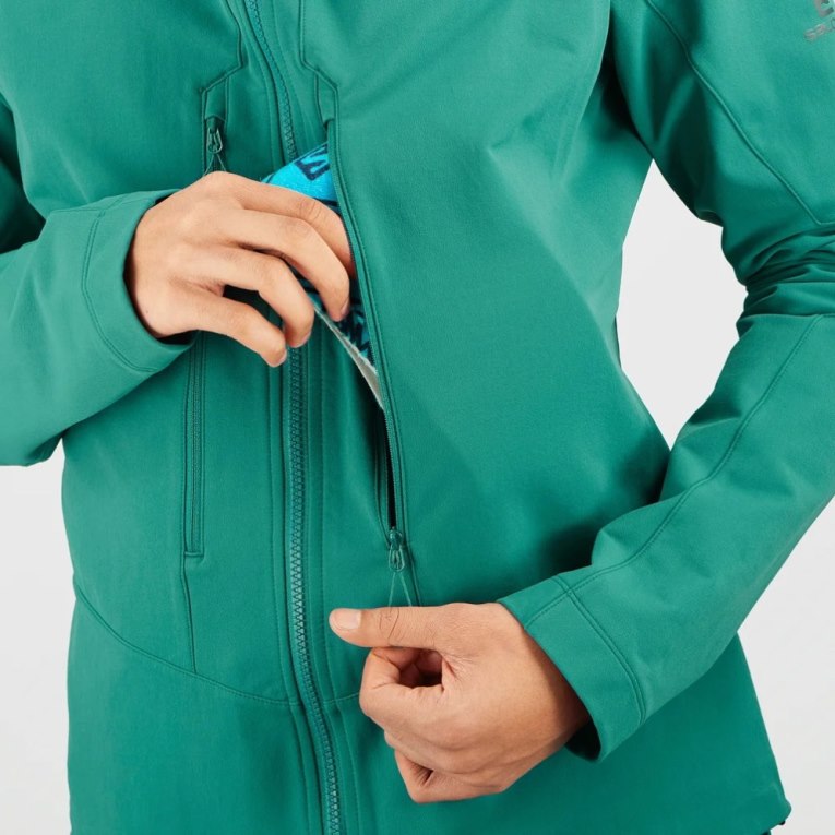 Turquoise Salomon Outpeak Softshell Full Zip Men's Jackets | PH 30965J